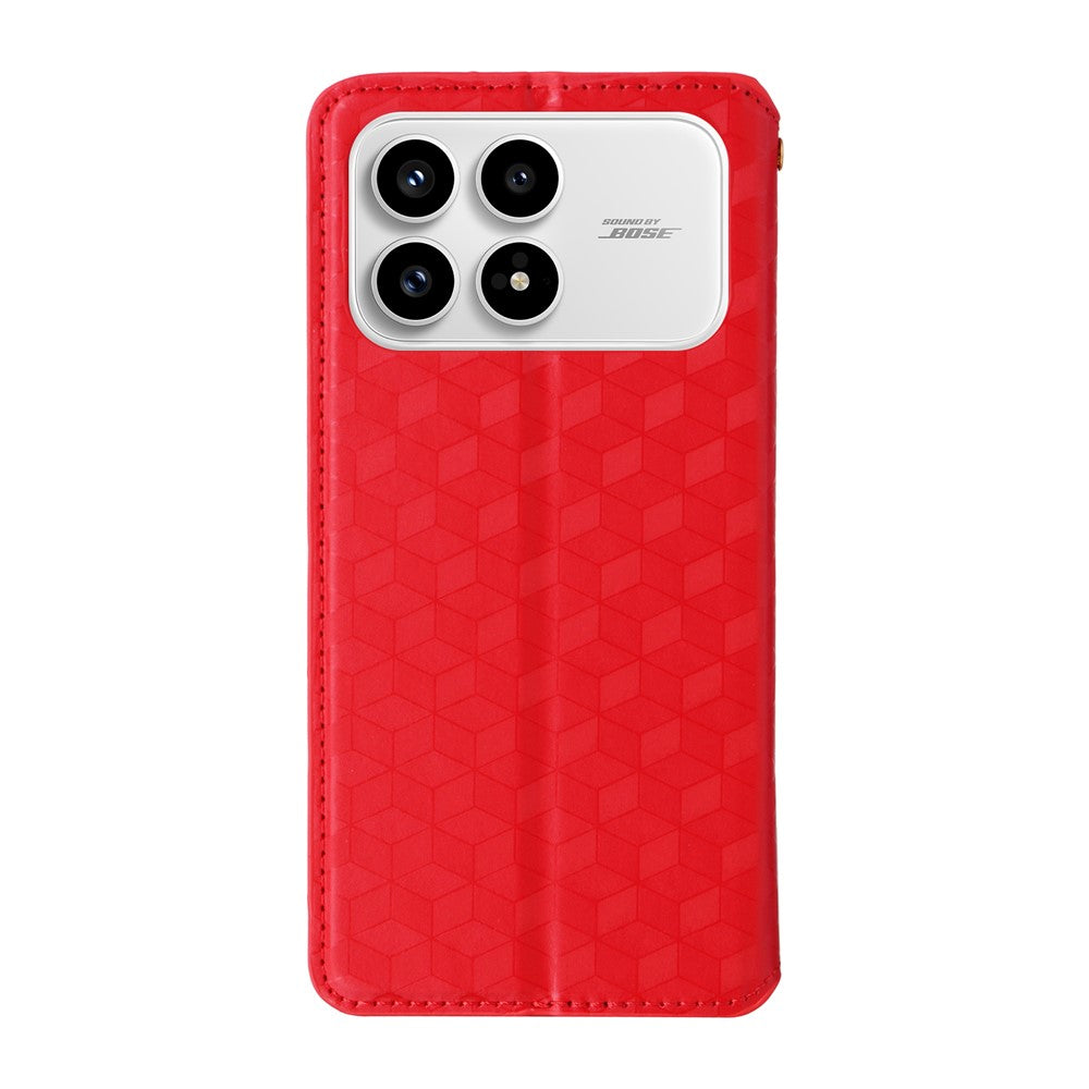 For Xiaomi Poco F8 Pro 5G  /  Redmi K90 5G Case Wallet Rhombus Imprinted PU Leather Phone Cover