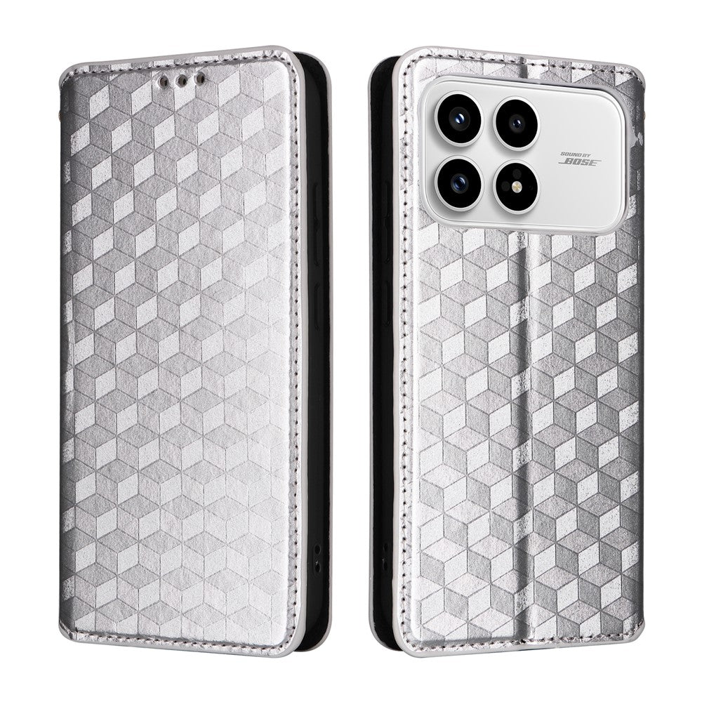For Xiaomi Poco F8 Pro 5G  /  Redmi K90 5G Case Wallet Rhombus Imprinted PU Leather Phone Cover