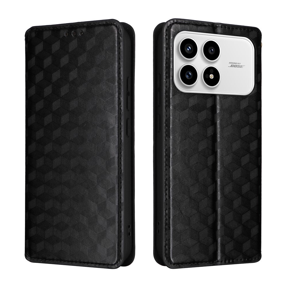 For Xiaomi Poco F8 Pro 5G  /  Redmi K90 5G Case Wallet Rhombus Imprinted PU Leather Phone Cover