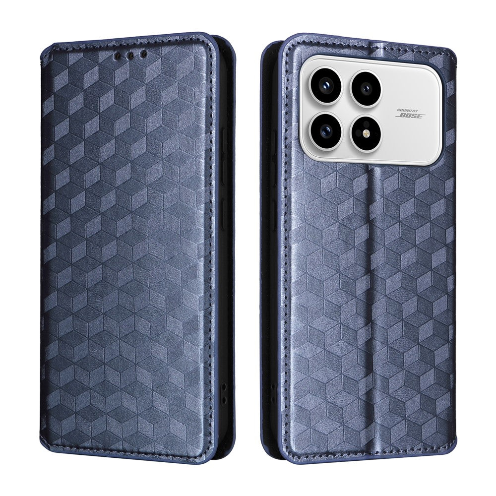 For Xiaomi Poco F8 Pro 5G  /  Redmi K90 5G Case Wallet Rhombus Imprinted PU Leather Phone Cover