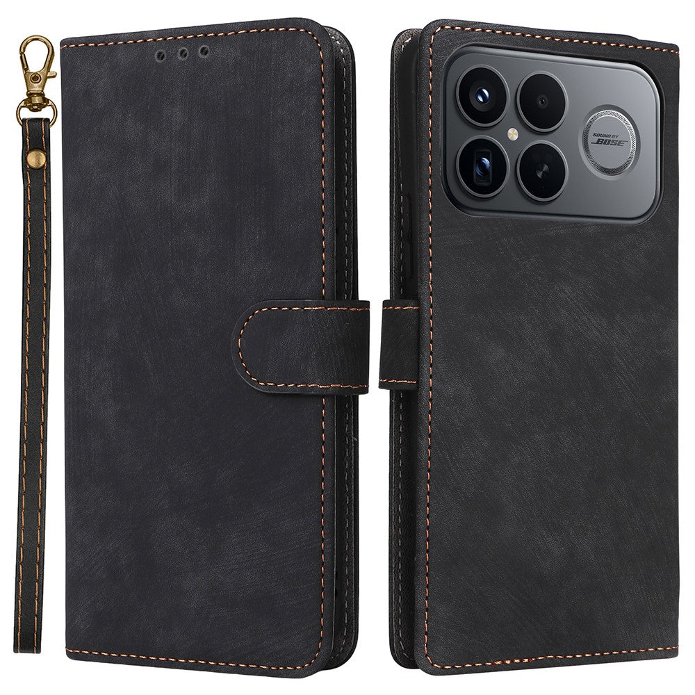 For Xiaomi Poco F8 Ultra / Redmi K90 Pro Max 5G Case Wallet RFID Blocking PU Leather Phone Cover Stand with Strap