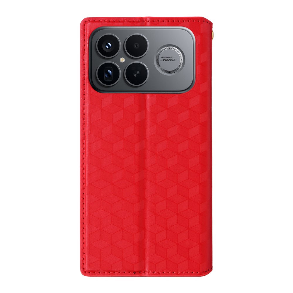 For Xiaomi Poco F8 Ultra  /  Redmi K90 Pro Max 5G Case Wallet Rhombus Imprinted PU Leather Phone Cover
