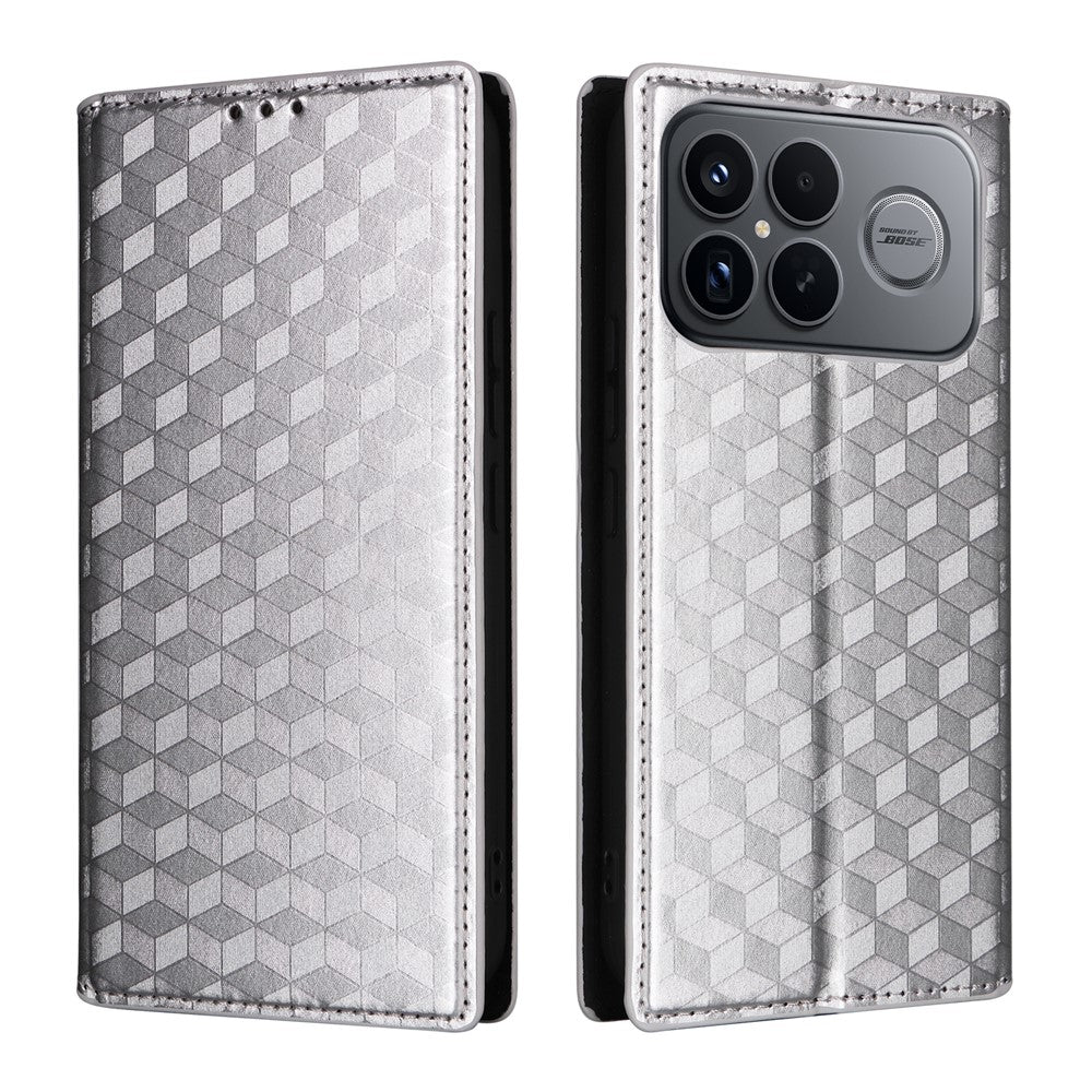 For Xiaomi Poco F8 Ultra  /  Redmi K90 Pro Max 5G Case Wallet Rhombus Imprinted PU Leather Phone Cover