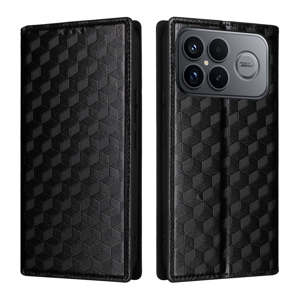 For Xiaomi Poco F8 Ultra  /  Redmi K90 Pro Max 5G Case Wallet Rhombus Imprinted PU Leather Phone Cover