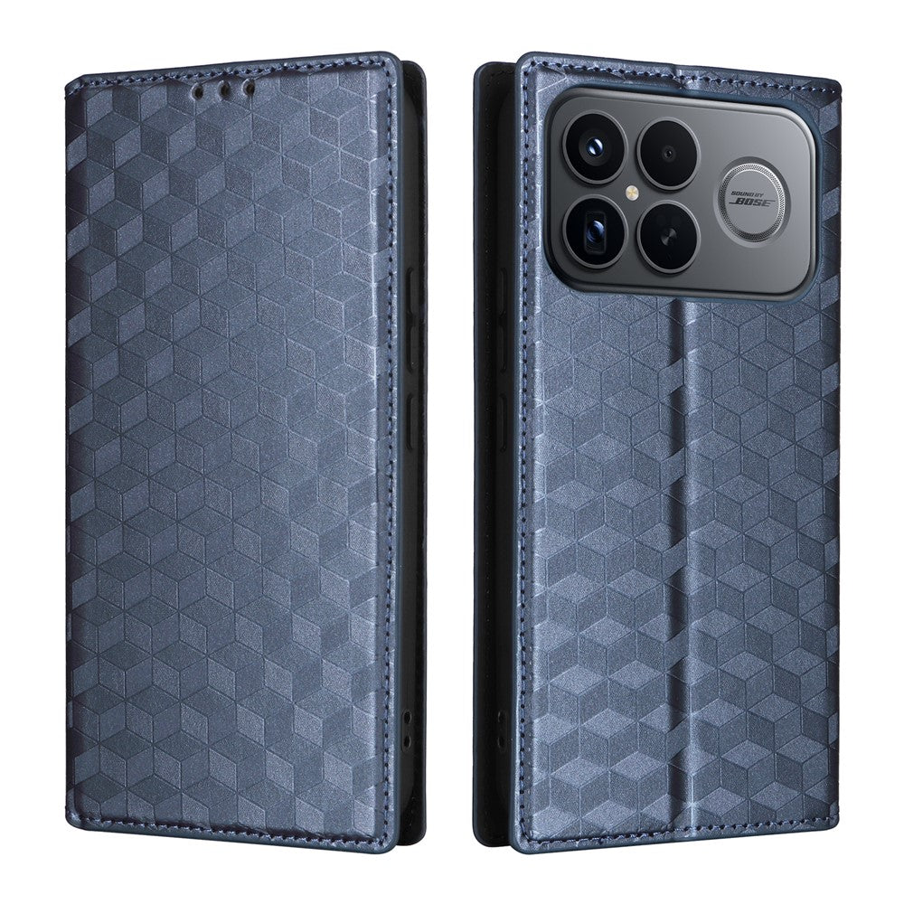 For Xiaomi Poco F8 Ultra  /  Redmi K90 Pro Max 5G Case Wallet Rhombus Imprinted PU Leather Phone Cover