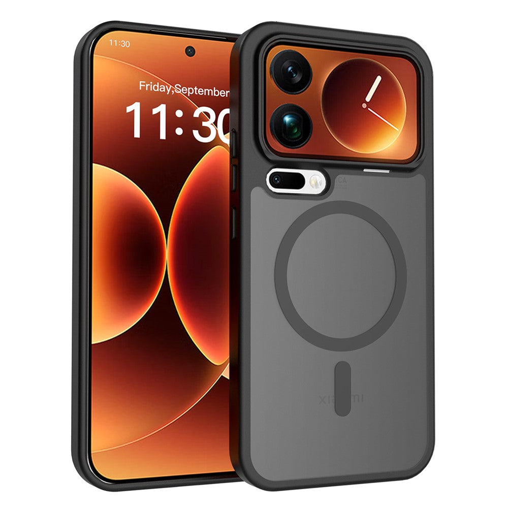 For Xiaomi 17 Pro Max Magnetic Case TPU Frame Acrylic Back Phone Cover Skin Touch