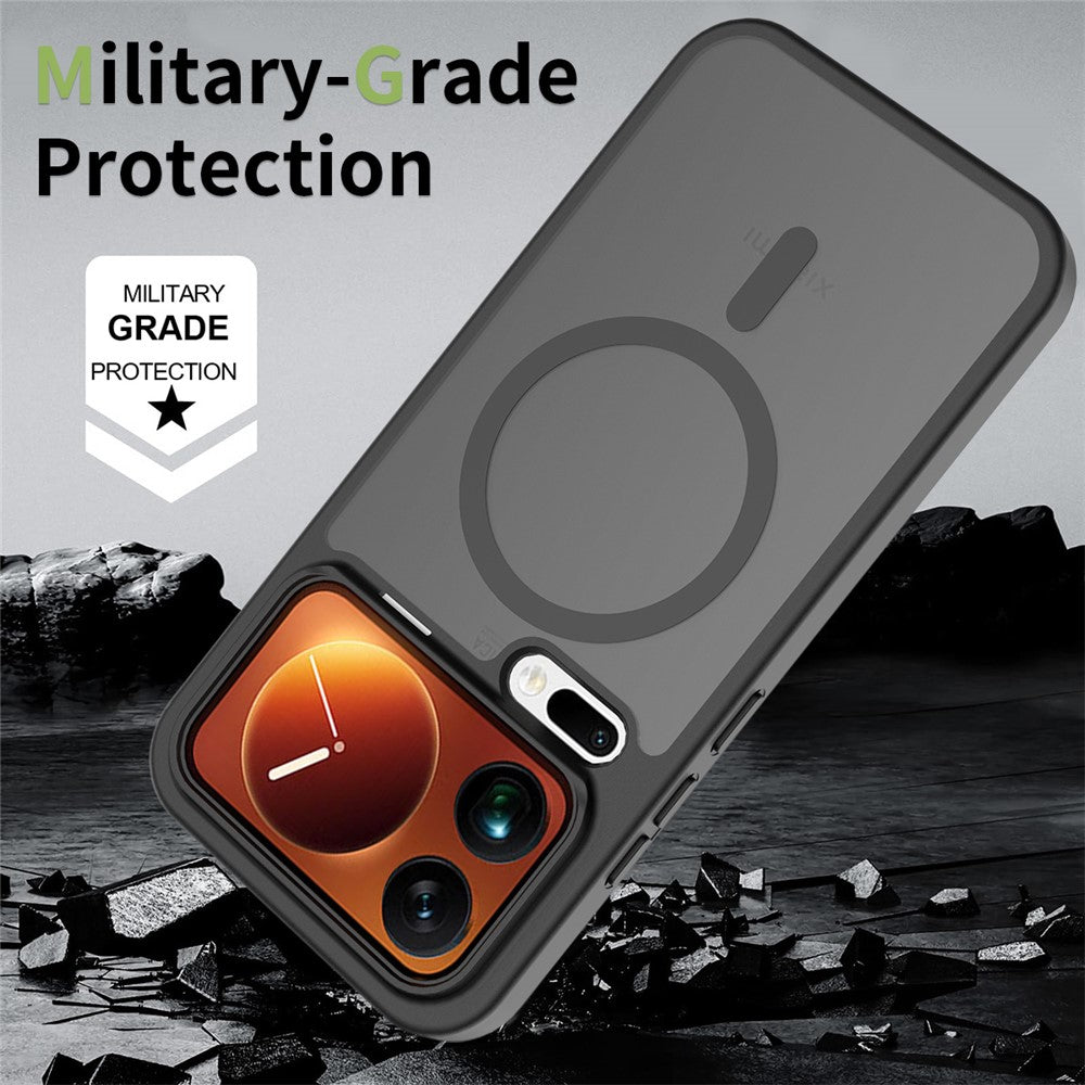 For Xiaomi 17 Pro Max Magnetic Case TPU Frame Acrylic Back Phone Cover Skin Touch