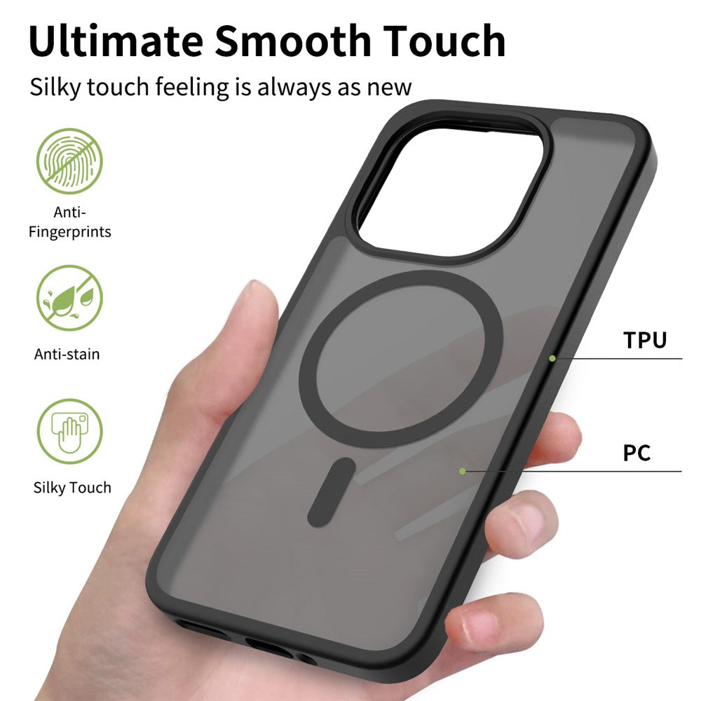 For Xiaomi 15T Magnetic Case TPU Frame Acrylic Back Phone Cover Skin Touch