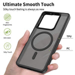 For Xiaomi 14T Pro Magnetic Case TPU Frame Acrylic Back Phone Cover Skin Touch
