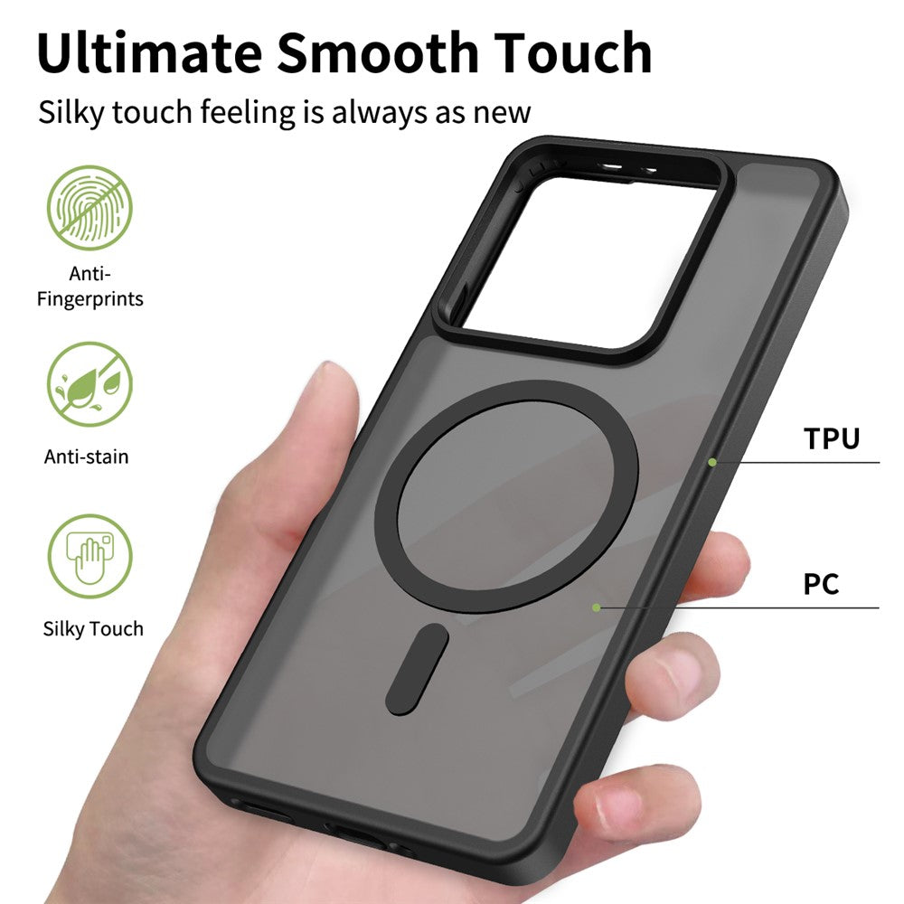 For Xiaomi 14T Pro Magnetic Case TPU Frame Acrylic Back Phone Cover Skin Touch