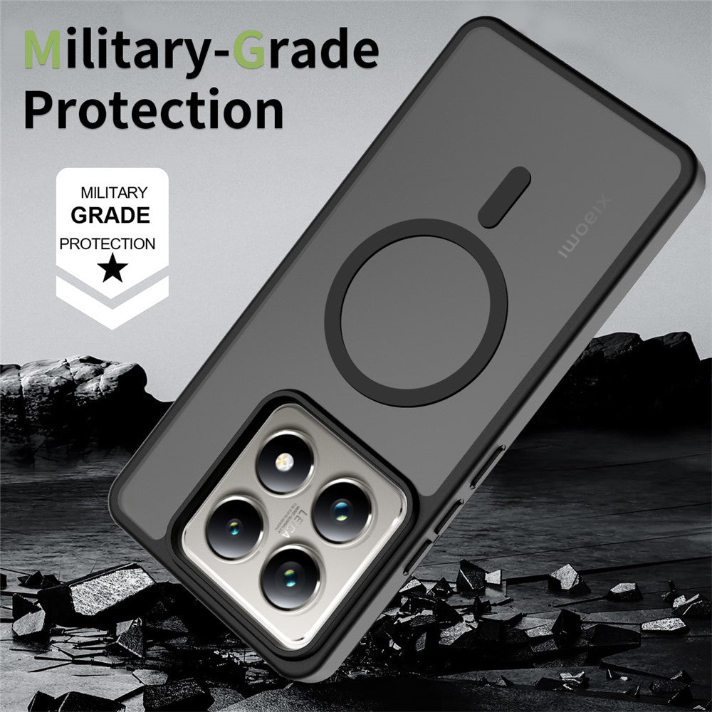 For Xiaomi 14T Pro Magnetic Case TPU Frame Acrylic Back Phone Cover Skin Touch