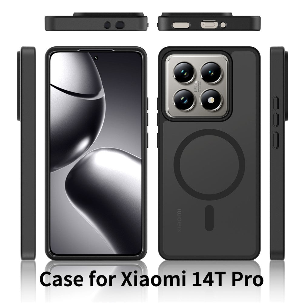 For Xiaomi 14T Pro Magnetic Case TPU Frame Acrylic Back Phone Cover Skin Touch