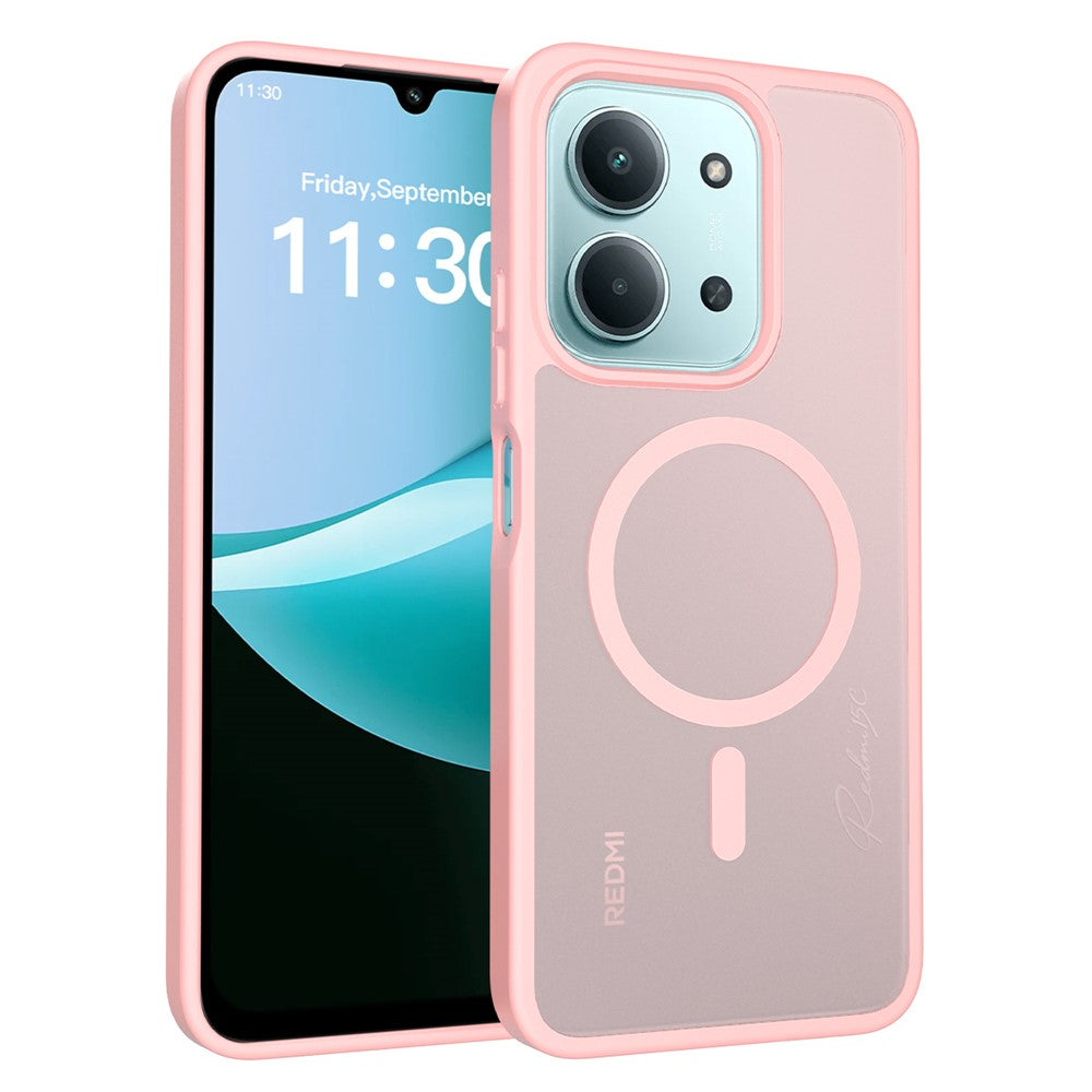 For Xiaomi Redmi 15C 4G (Global) (171mm)  /  Poco C85 4G (171mm) Magnetic Case TPU Frame Acrylic Back Phone Cover Skin Touch