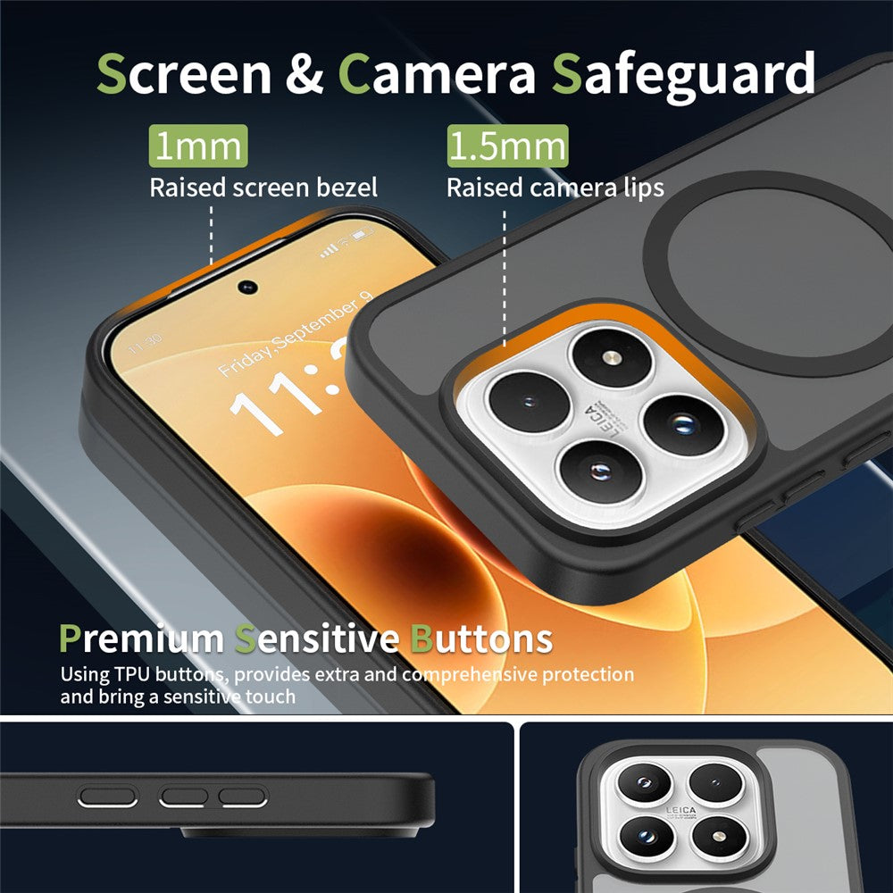 For Xiaomi 17 Case Magnetic Case TPU Frame Acrylic Back Phone Cover Skin Touch