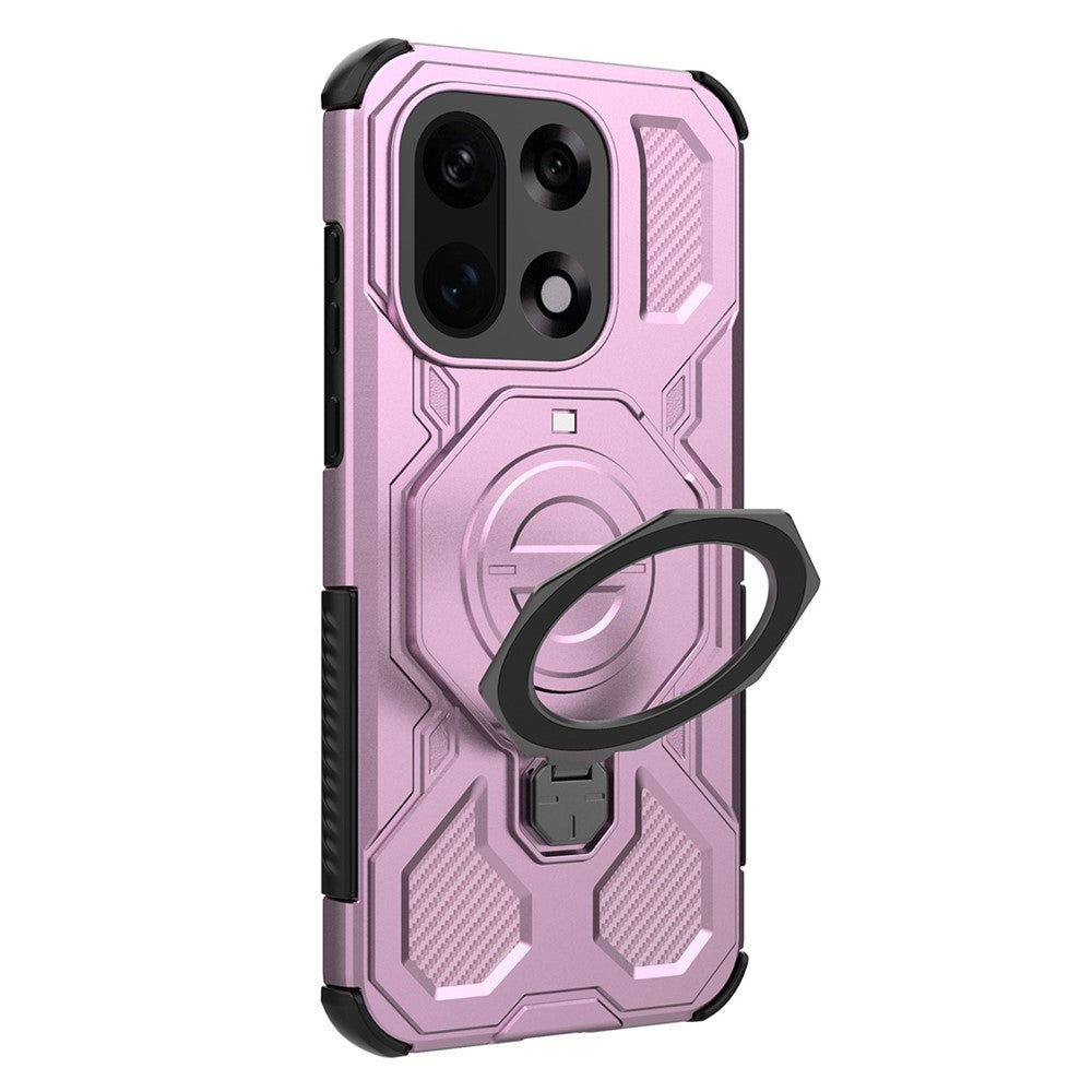 For OnePlus 15 5G Magnetic Case Rotating Metal Kickstand Shockproof PC + TPU Phone Back Cover
