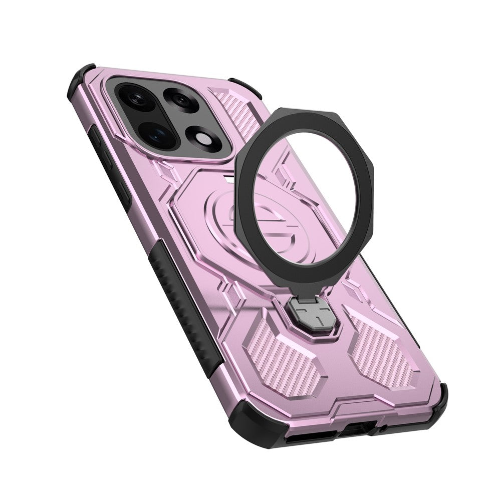 For OnePlus 15 5G Magnetic Case Rotating Metal Kickstand Shockproof PC + TPU Phone Back Cover