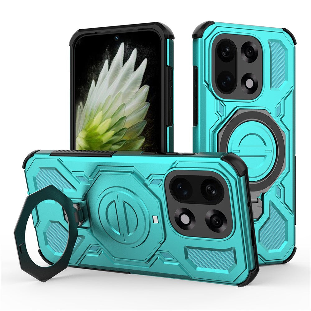 For OnePlus 15 5G Magnetic Case Rotating Metal Kickstand Shockproof PC + TPU Phone Back Cover