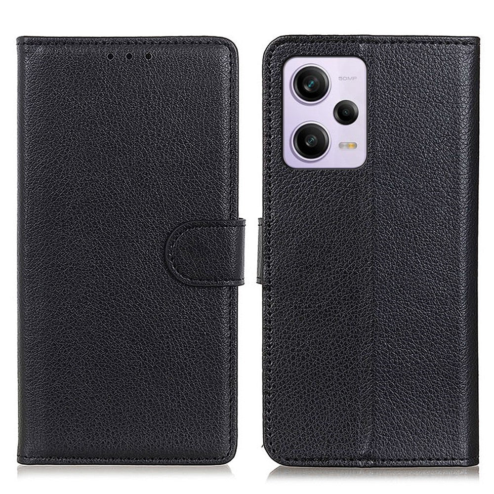 For Xiaomi Redmi Note 12 Pro+ 5G Litchi Texture PU Leather Stand Case Drop-proof Folio Flip Phone Wallet Cover