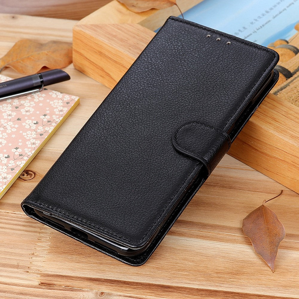 For Xiaomi Redmi Note 12 Pro+ 5G Litchi Texture PU Leather Stand Case Drop-proof Folio Flip Phone Wallet Cover