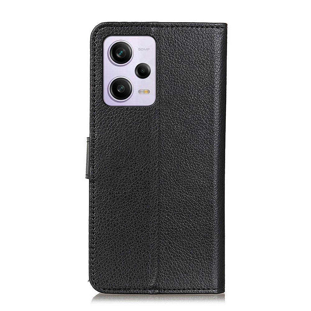 For Xiaomi Redmi Note 12 Pro+ 5G Litchi Texture PU Leather Stand Case Drop-proof Folio Flip Phone Wallet Cover