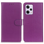 Xiaomi Redmi Note 12 Pro+ 5G-cover med litchi-tekstur i PU-læder, stativ, stødsikkert folio-flip-mobilpungcover