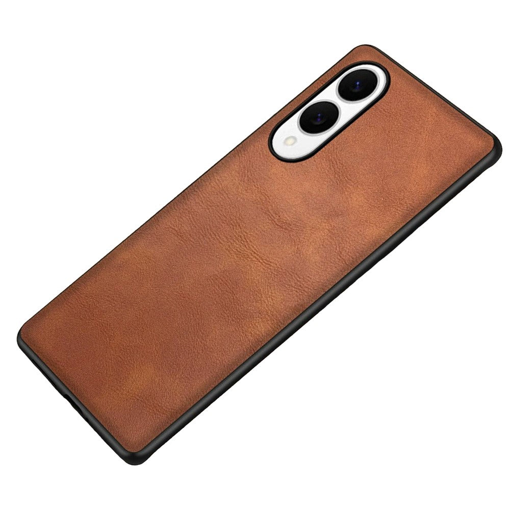 For Samsung Galaxy S25 Edge Case Retro Leather Coated PC + TPU Phone Cover