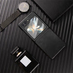 For Samsung Galaxy Z Flip6 5G Case Retro Leather Coated PC + TPU Phone Cover