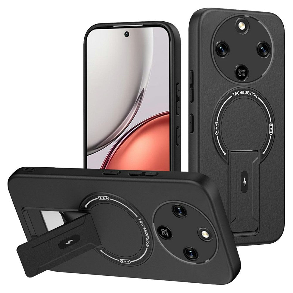 Skin Touch Kickstand Case for Honor Magic8 Lite 5G / X9d 5G / X70 5G PC + TPU Phone Cover Support Magnetic Car Mount