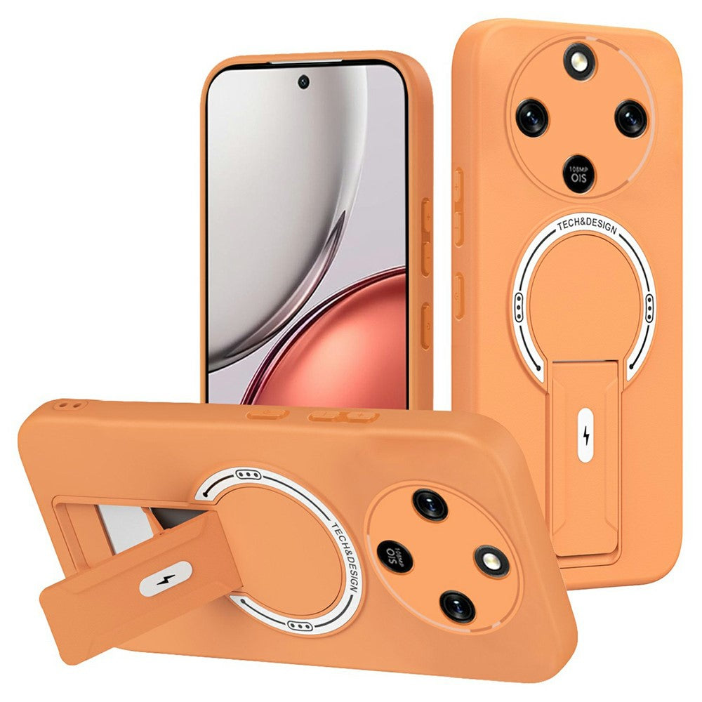 Skin Touch Kickstand Case for Honor Magic8 Lite 5G / X9d 5G / X70 5G PC + TPU Phone Cover Support Magnetic Car Mount