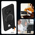 Phone Case For Honor Magic7 Lite 5G  /  X9c 5G  /  X60 Pro 5G Carbon Fiber Texture PC + TPU Phone Cover with Kickstand