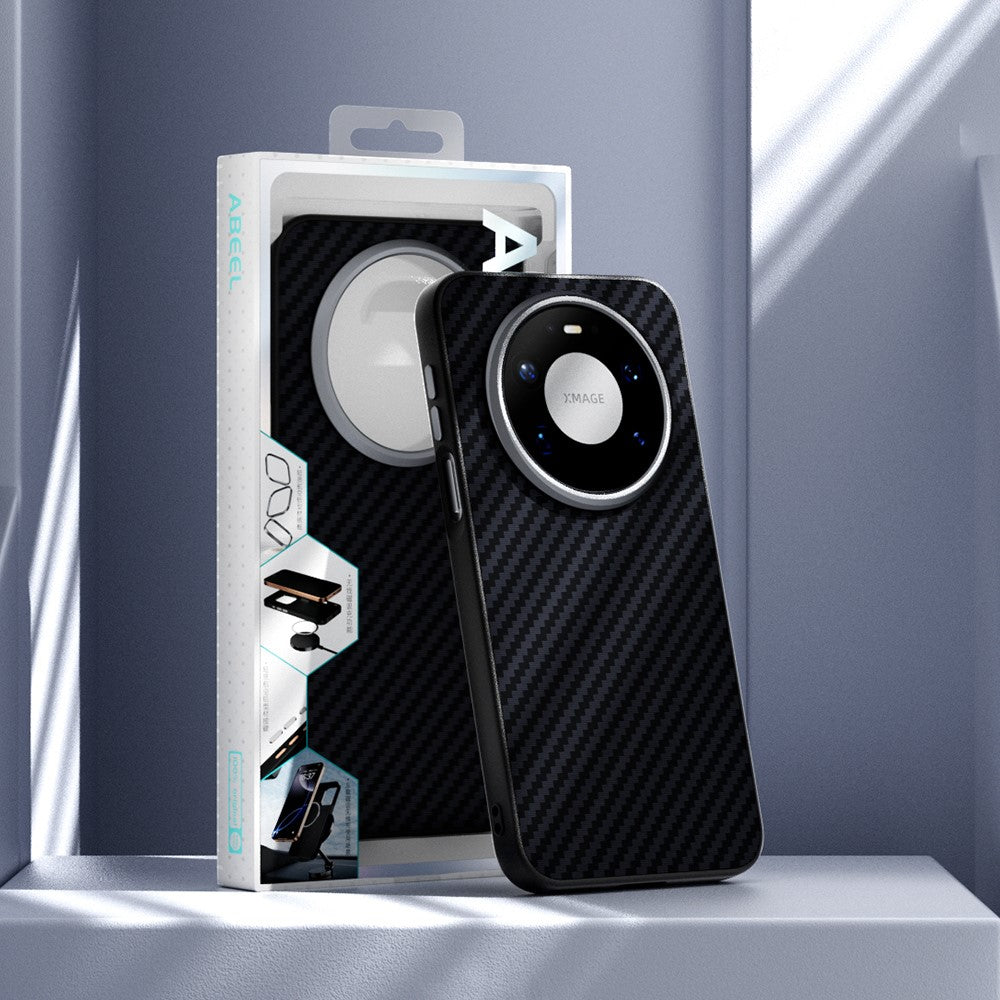 ABEEL For Huawei Mate 80 Pro Max Magnetic Case Carbon Fiber Texture Phone Back Cover