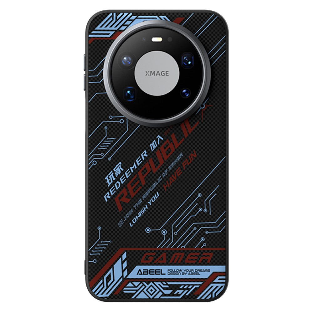 ABEEL For Huawei Mate 80 Pro Max Magnetic Case Micro-Embossing 6D Printed PC TPU Aluminum Alloy Leather Phone Cover