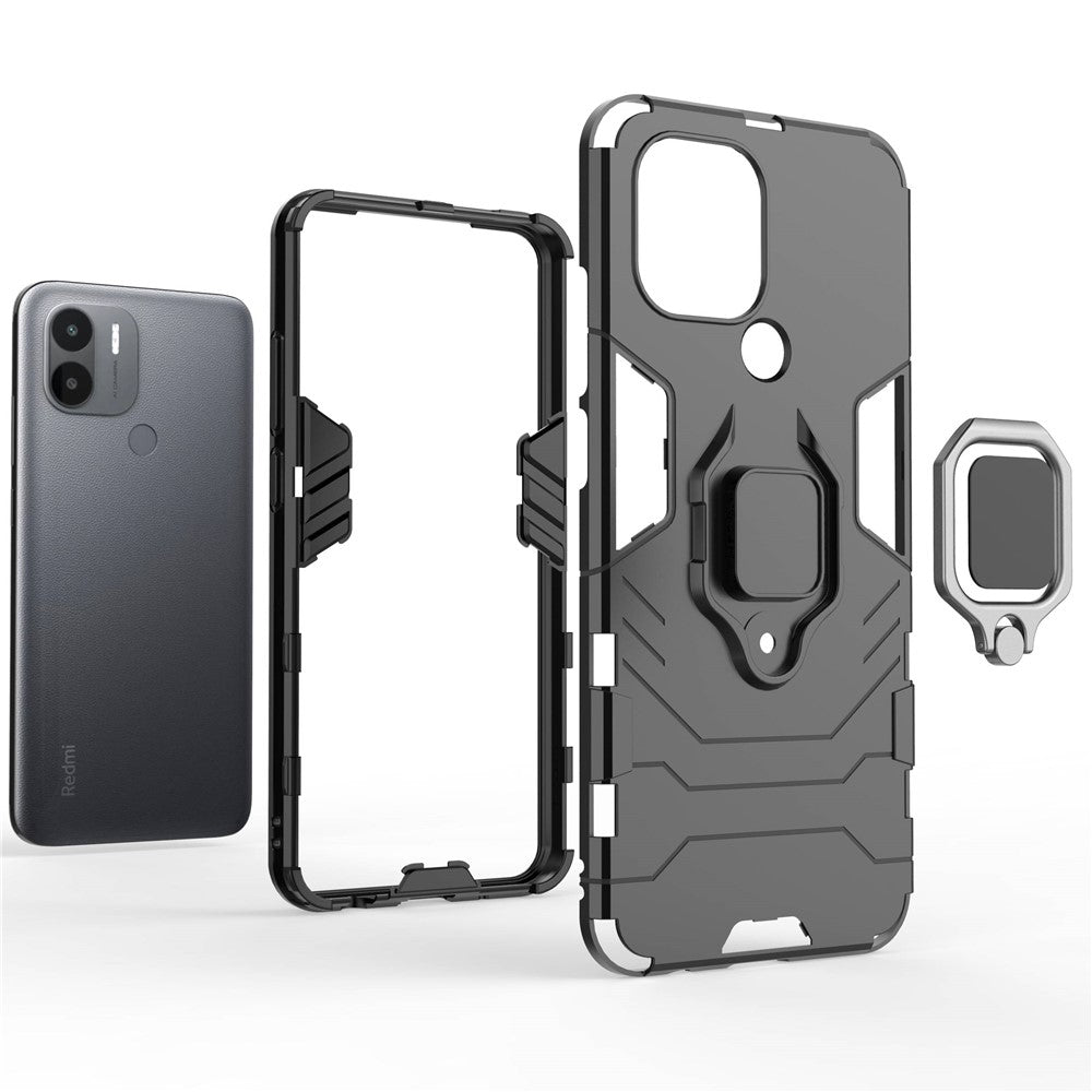 For Xiaomi Redmi A1+ 4G / A2+ 4G / Poco C50 4G Ring Holder Kickstand Phone Case Armor Shockproof Hard PC Soft TPU Hybrid Protective Cover