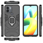 For Xiaomi Redmi A1+ 4G / A2+ 4G / Poco C50 4G Ring Holder Kickstand Phone Case Armor Shockproof Hard PC Soft TPU Hybrid Protective Cover