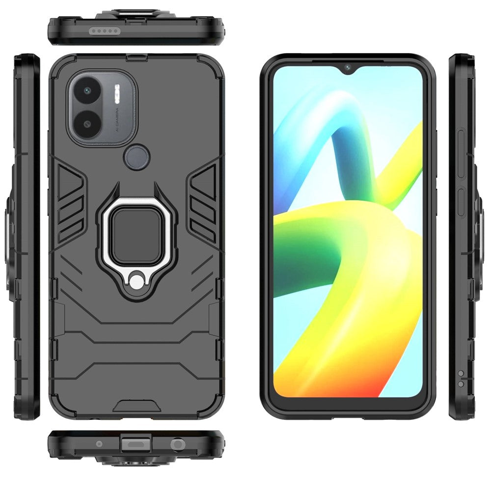For Xiaomi Redmi A1+ 4G / A2+ 4G / Poco C50 4G Ring Holder Kickstand Phone Case Armor Shockproof Hard PC Soft TPU Hybrid Protective Cover