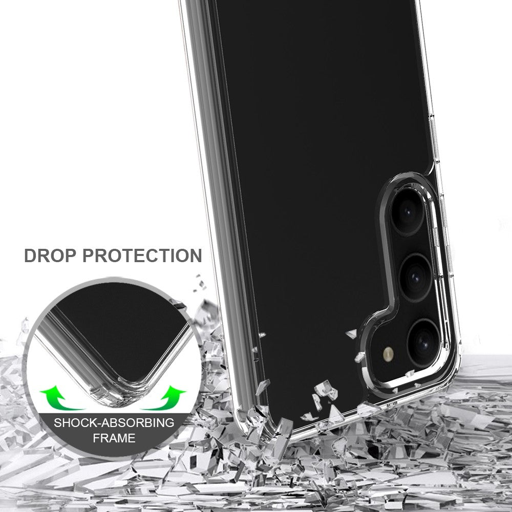 For Samsung Galaxy S23 Hard Acrylic Soft TPU Frame Scratch Resistant Phone Case Crystal Clear Back Cover