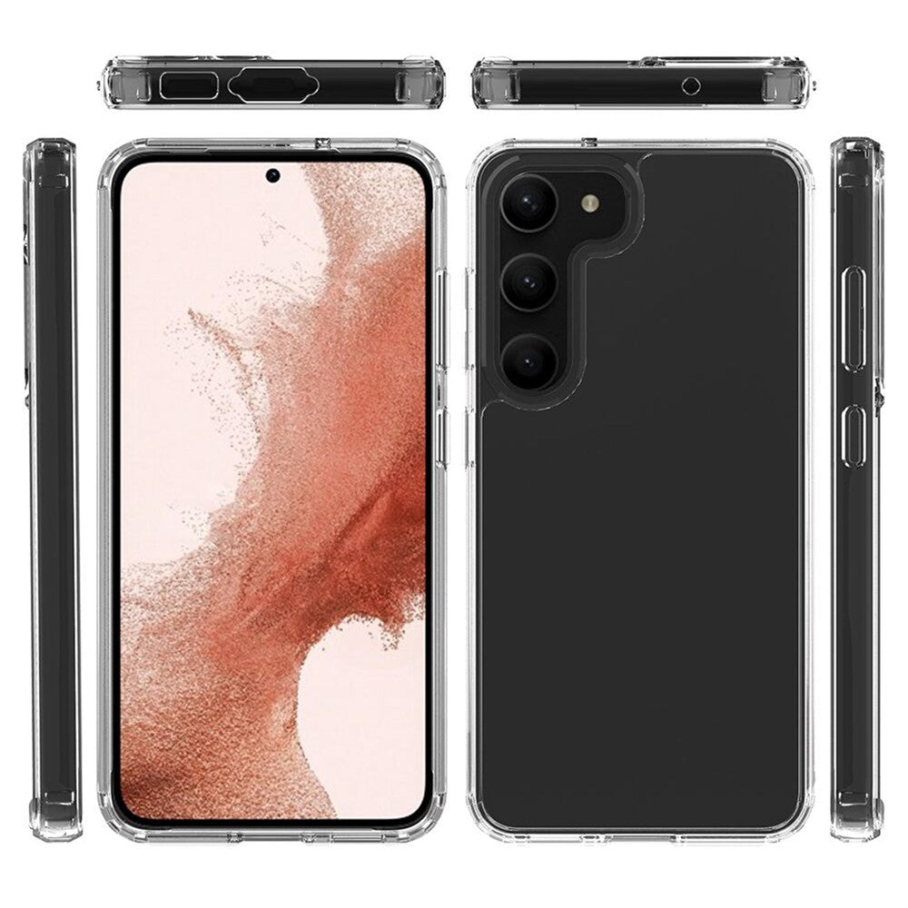 For Samsung Galaxy S23 Hard Acrylic Soft TPU Frame Scratch Resistant Phone Case Crystal Clear Back Cover
