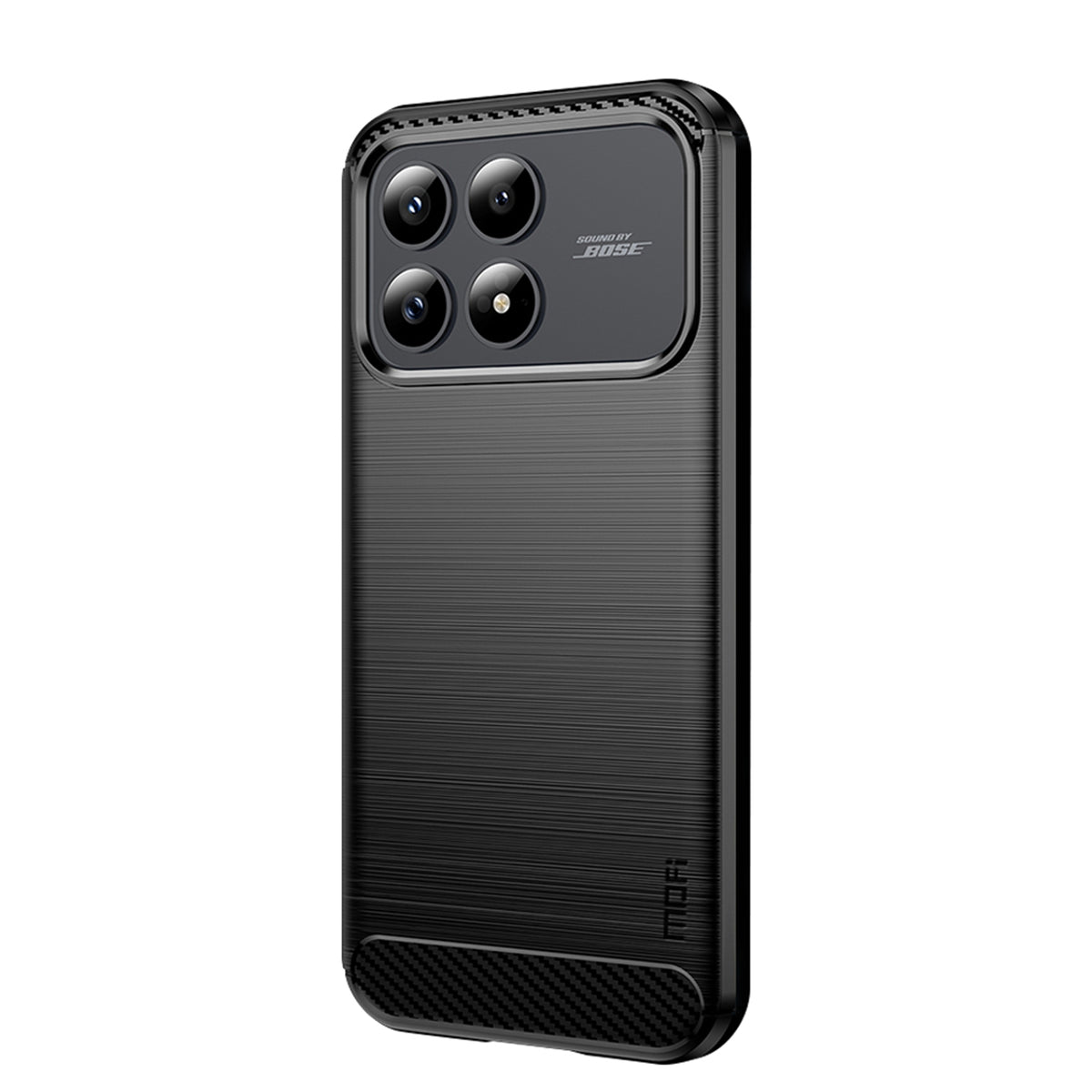 MOFI For Xiaomi Redmi K90 5G Back Cover  Brushed Texture Carbon Fiber Soft TPU Case