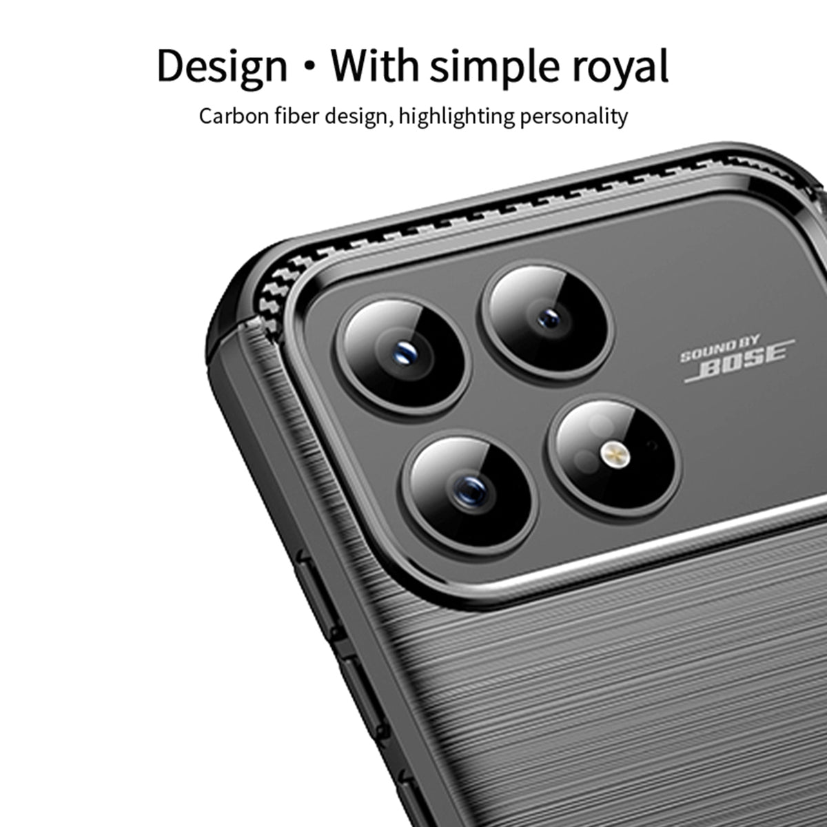 MOFI For Xiaomi Redmi K90 5G Back Cover  Brushed Texture Carbon Fiber Soft TPU Case