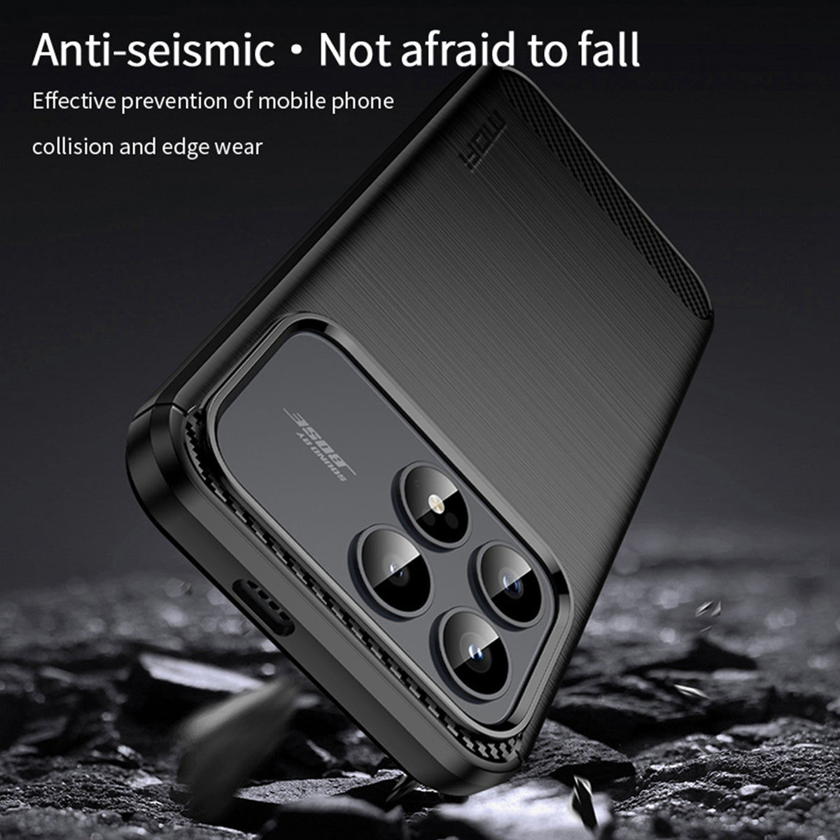 MOFI For Xiaomi Redmi K90 5G Back Cover  Brushed Texture Carbon Fiber Soft TPU Case