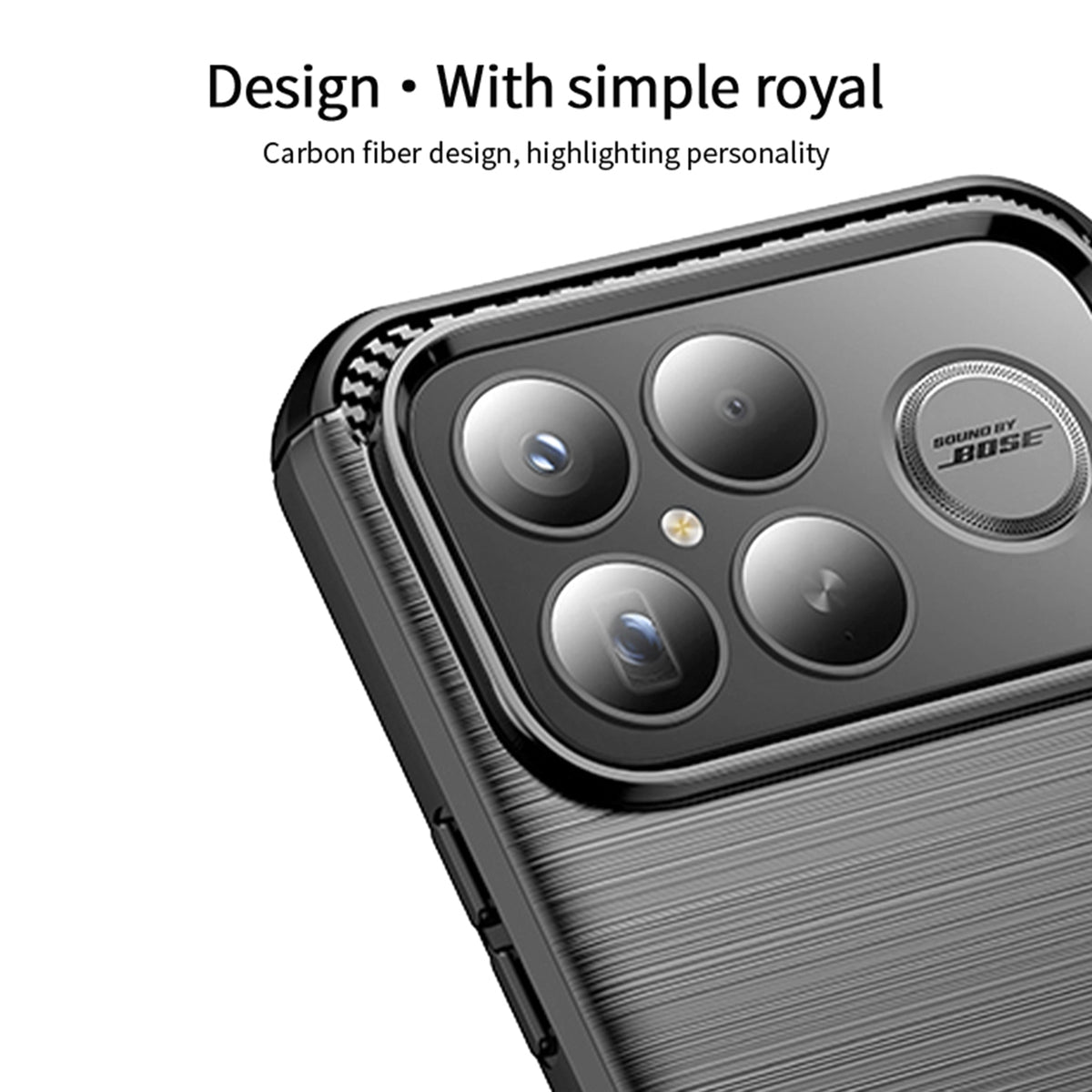 MOFI For Xiaomi Redmi K90 Pro Max 5G Back Cover  Brushed Texture Carbon Fiber Soft TPU Case