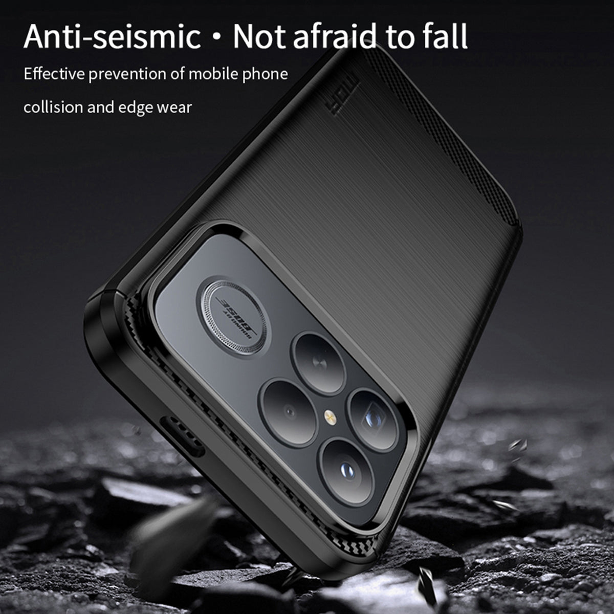 MOFI For Xiaomi Redmi K90 Pro Max 5G Back Cover  Brushed Texture Carbon Fiber Soft TPU Case