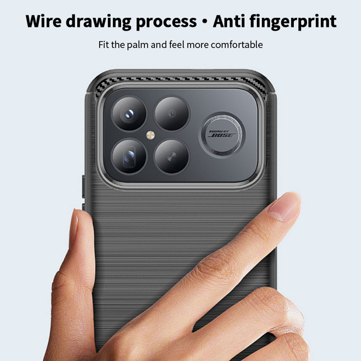 MOFI For Xiaomi Redmi K90 Pro Max 5G Back Cover  Brushed Texture Carbon Fiber Soft TPU Case
