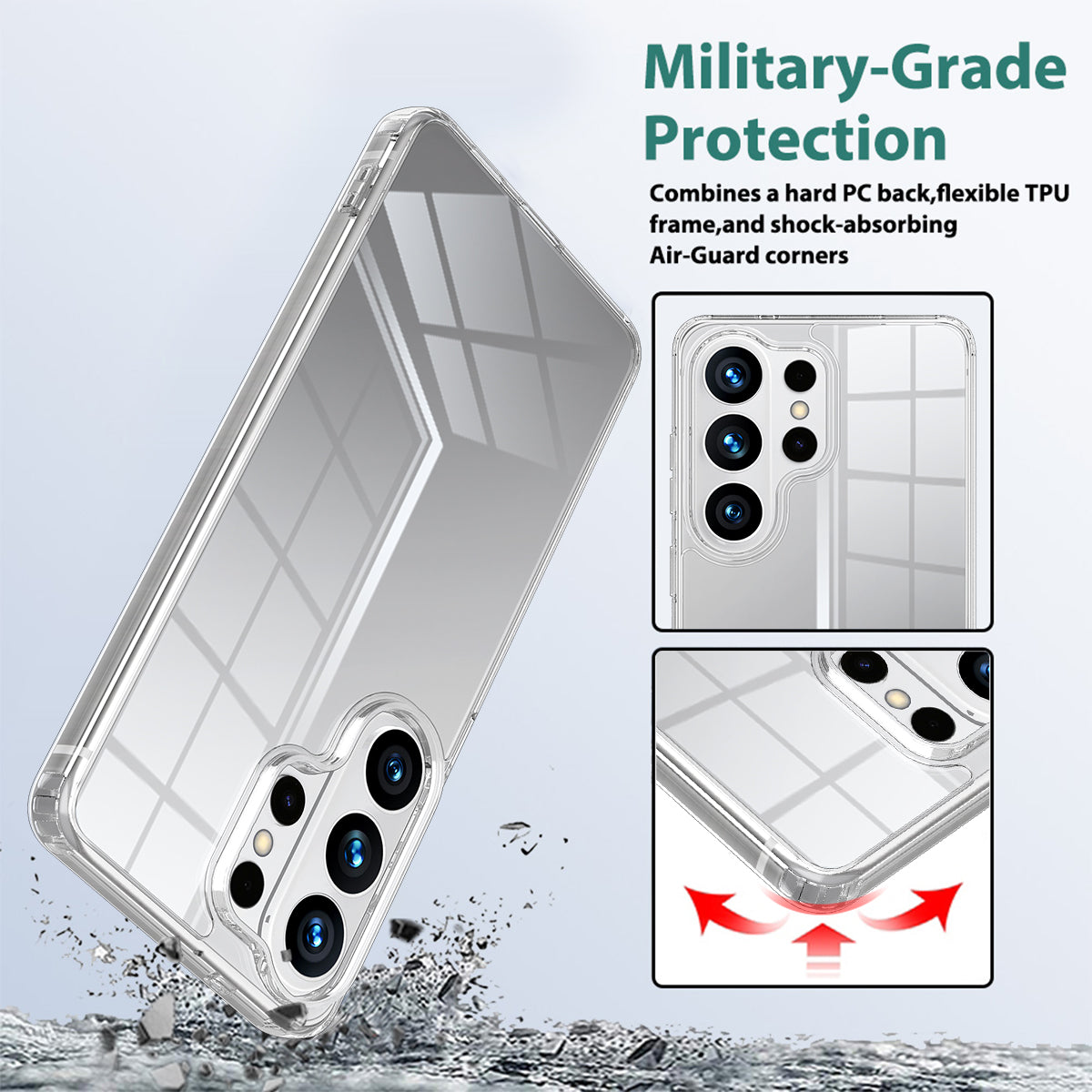 Samsung Galaxy S26 Ultra Clear Phone Case TPU+Akryl Stötsäkert mobilbaksida