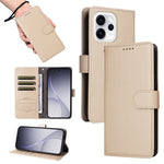 For Oppo Reno15 Pro Max 5G (Global) / Reno15 Pro 5G (China) Case RFID Blocking 3 Card Slots PU Leather Phone Cover with Wrist Strap