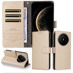For Huawei Mate 70 Air Case RFID Blocking 3 Card Slots PU Leather Phone Cover with Wrist Strap
