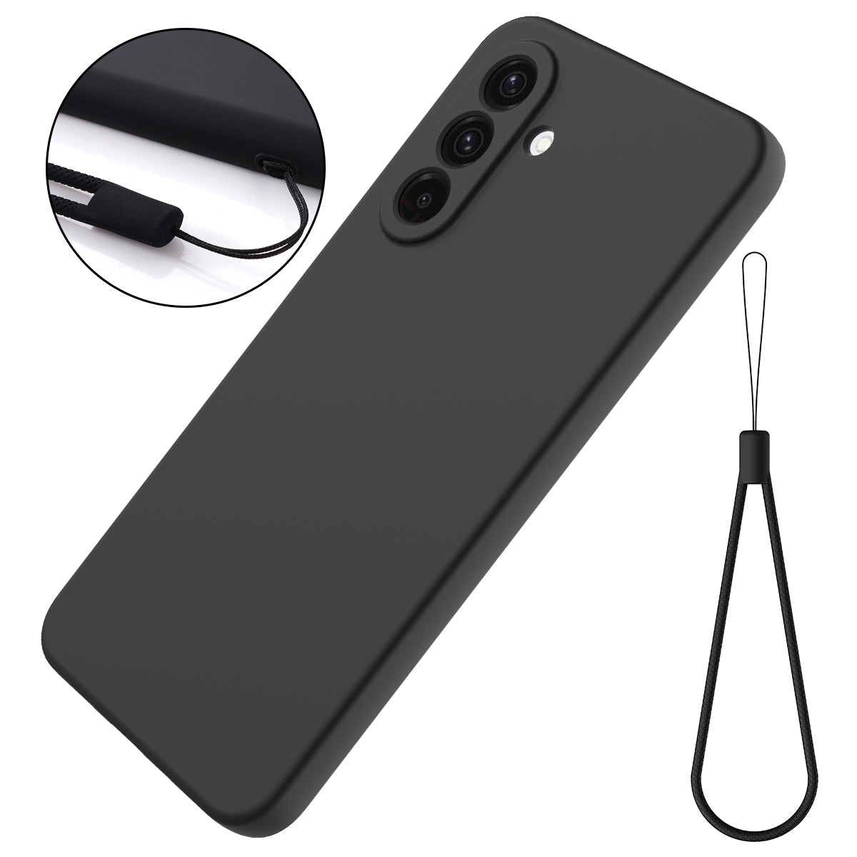 For Samsung Galaxy S26 Liquid Silicone Case Phone Back Cover with Hand Strap