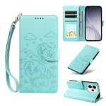 For Oppo Reno15 Pro Max 5G (Global) / Reno15 Pro 5G (China) Case RFID Blocking Imprinted Dog Pattern PU Leather Phone Cover with Wrist Strap