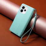 For Oppo Reno15 Pro Max 5G (Global) / Reno15 Pro 5G (China) Case RFID Blocking Imprinted Dog Pattern PU Leather Phone Cover with Wrist Strap