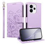 For Oppo Reno15 Pro Max 5G (Global) / Reno15 Pro 5G (China) Case RFID Blocking Imprinted Dog Pattern PU Leather Phone Cover with Wrist Strap